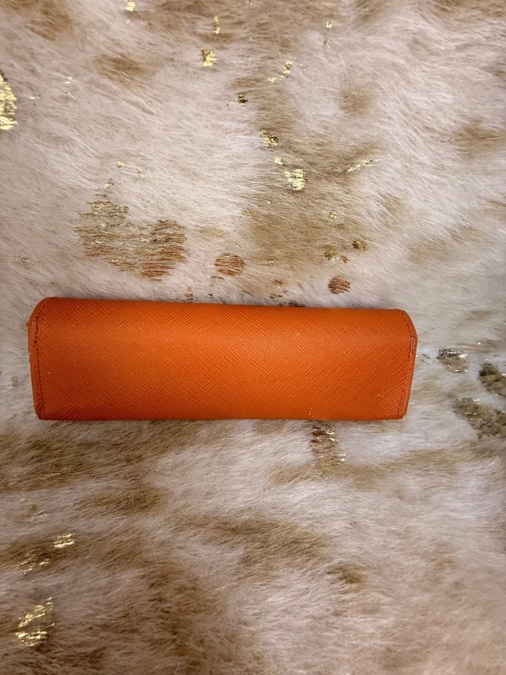 TORY BURCH Orange Little Triangle Sunglasses Eyeglasses Case Pouch sz S